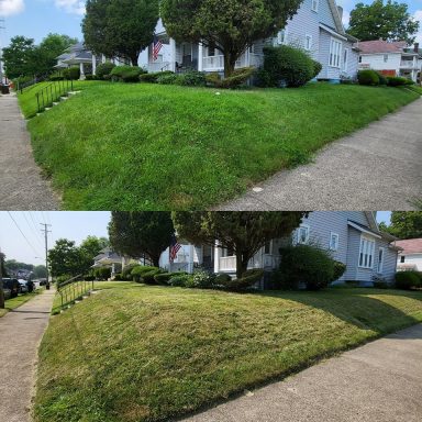 Corner Lot Edging Services in Springfield, OH Before & After | Lawnzilla Lawn Care